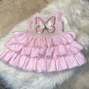 Pippa & Julie Pink Butterfly Dress Size 4